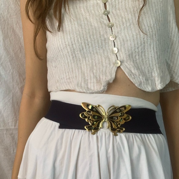 Vintage butterfly stretchy belt - Picture 3 of 11